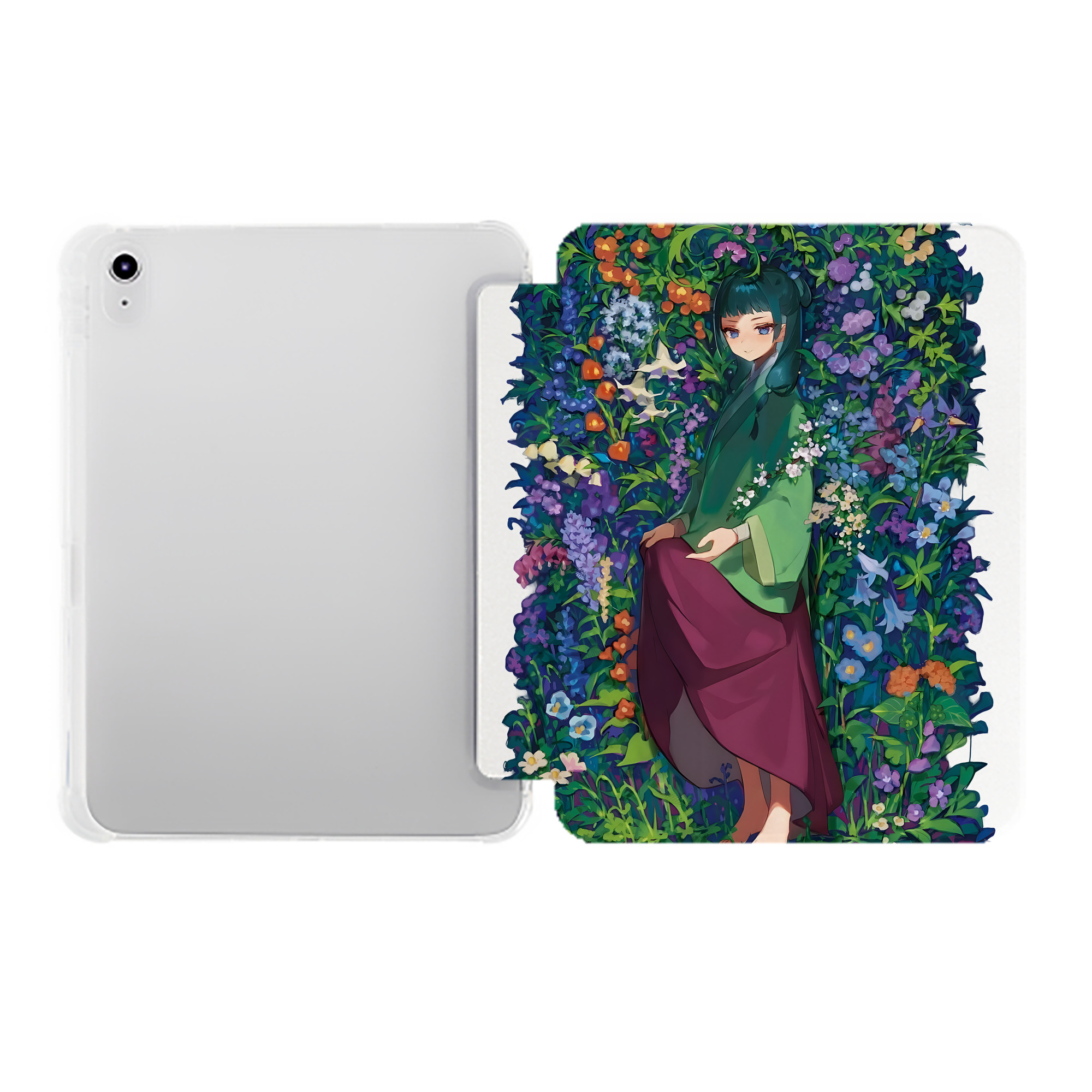 （画像用） 薬屋のひとりごと The Apothecary Diaries IPad ケース ペン収納付き 三つ折りスタンド PUレザー×シリコン 対応機種9.5/10.5/10.9インチ